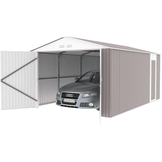 Garagem de metal evada com porta de batente15.36 m²