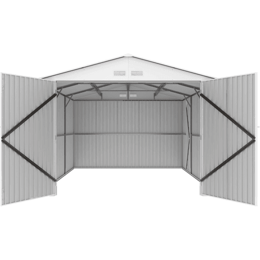 Garagem de metal evada com porta de batente15.36 m²