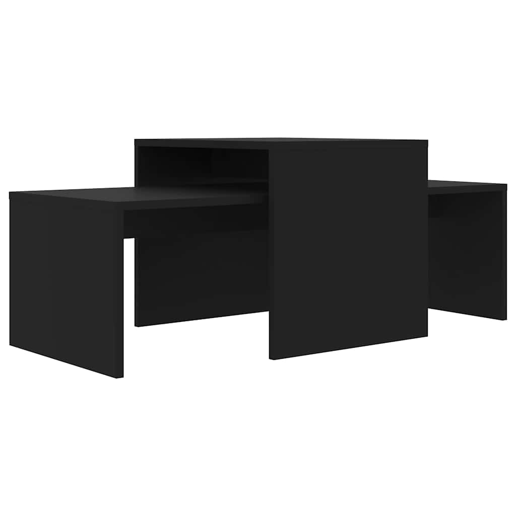 2 uds Mesas de Centro - Mesas de Café 100x48 Negro