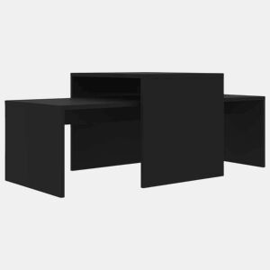 Conjunto de 2 Mesas de Centro - Mesas baixas 100x48x40 cm derivados madeira preto