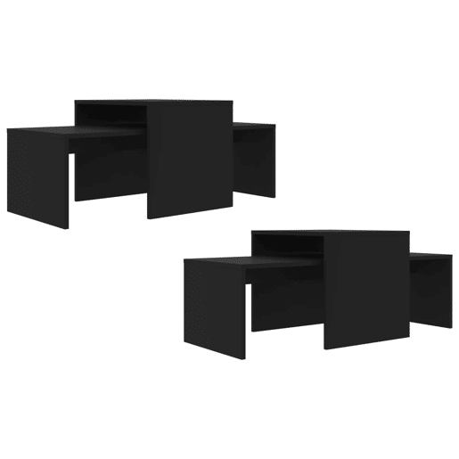 Conjunto de 2 Mesas de Centro - Mesas baixas 100x48x40 cm derivados madeira preto