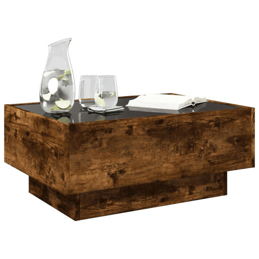 Mesa de Centro, Mesa baixa c LEDs 70x50x30 cm derivados de madeira