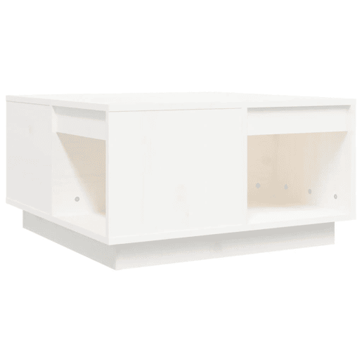 Mesa de Centro, Mesa baixa, 60x61x32,5 cm madeira de pinho maciça branco