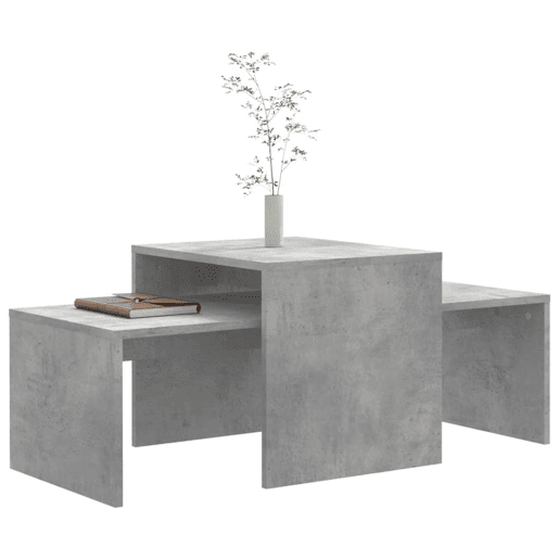 2pcs Mesas de centro, Mesas baixas 100x48x40cm contraplacado cinza cimento