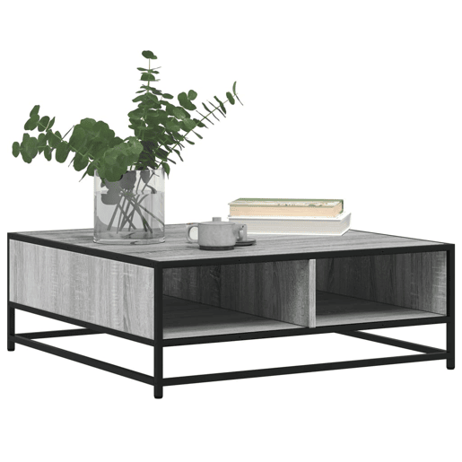 Mesa de Centro, Mesa baixa, 80x80x30 cm deriv. madeirametal cinzento sonoma