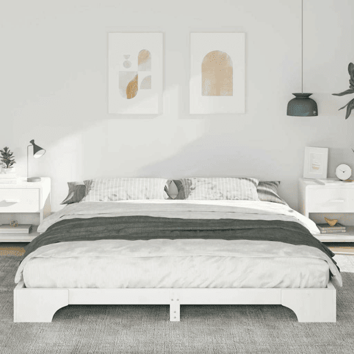 Estrutura De Cama De Casal Simple King Size - Branco 200 x 210 cm