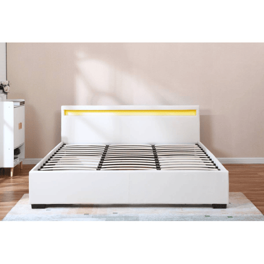 CAMA dupla LED com 4 gavetas ico - 180 x 200 cm - Branca