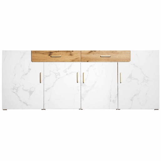 Aparador L 200 cm - 4 portas com 2 gavetas - Branco