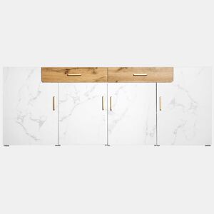 Aparador L 200 cm - 4 portas com 2 gavetas - Branco