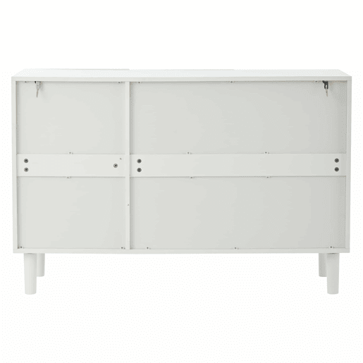 Aparador 120x38,5x79 cm - 3 portas, grande capacidade de armazenamento, com pés de 16 cm - Branco Aparador 120x38,5x79 cm - 3 portas, grande capacidade de armazenamento, com pés de 16 cm - Branco