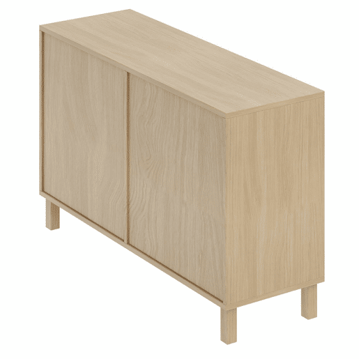 Aparador e cómoda em madeira natural com 6 gavetas - Estilo rattan - Natural