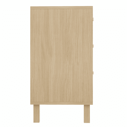 Aparador e cómoda em madeira natural com 6 gavetas - Estilo rattan - Natural