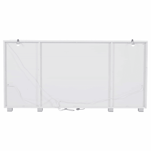 Mesa auxiliar 140x40x70cm - Aparador brilhante com luzes LED, 3 compartimentos, vidro temperado - Branco