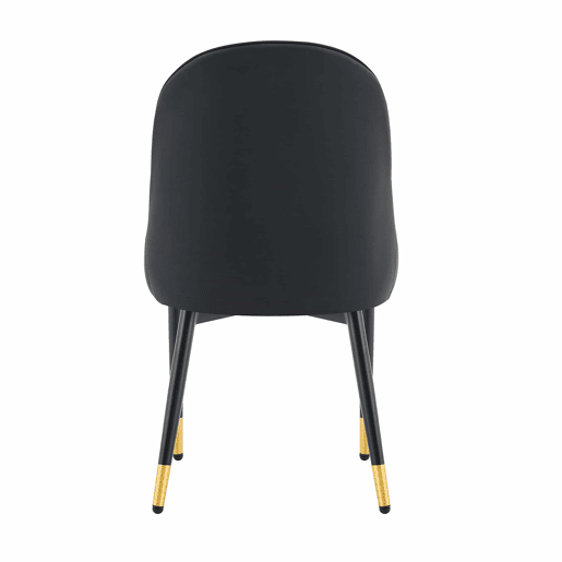 Conjunto de 2 cadeiras em PU - encosto com padrão em forma de raio, impermeáveis, resistentes, de fácil manutenção, almofada espessa de alta elasticidade - preto