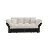 Sofá-cama extensível Queen Size 190 cm - 3 em 1 com estofo capitoné e 2 almofadas, sofá-cama multifuncional em veludo para 2 pessoas - bege