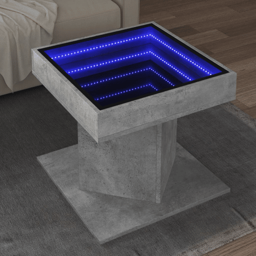 Mesa de Centro, Mesa baixa c LEDs 50x50x45 cm madeira processada
