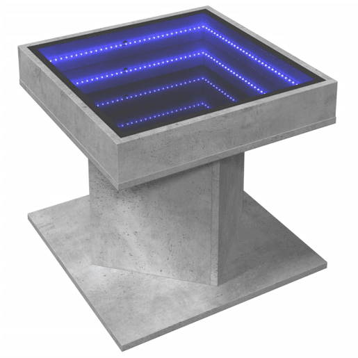 Mesa de Centro, Mesa baixa c LEDs 50x50x45 cm madeira processada