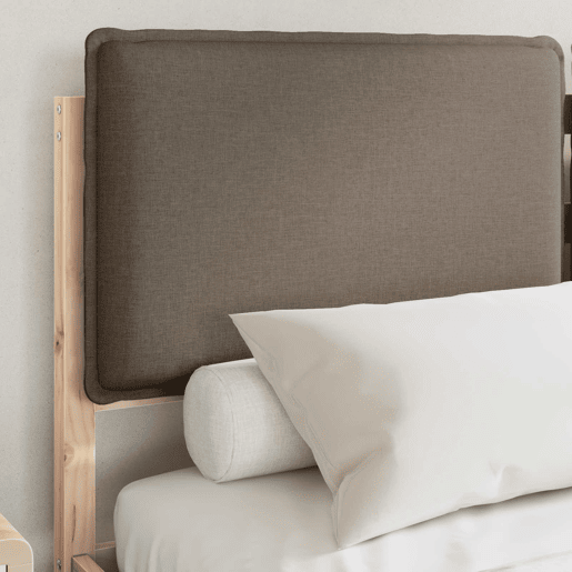 Estrutura de Cama de casal moderno com Cabeceira Estofada Cinzento-acastanhado