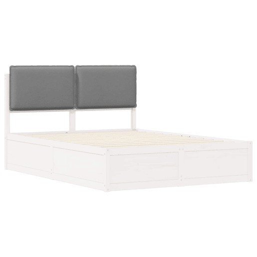 Estrutura de Cama de casal moderno com Cabeceira Estofada Cinzento-claro