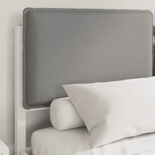 Estrutura de Cama de casal moderno com Cabeceira Estofada Cinzento-claro