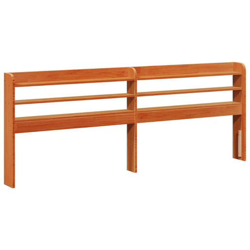 Estrutura da Cama de casal simple 2 pcs Marrom Cera Madeira de Pinho Sólido Estrutura da Cama de casal simple 2 pcs Marrom Cera Madeira de Pinho Sólido