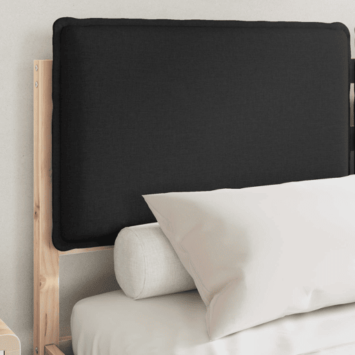 Estrutura de Cama de casal moderno com Cabeceira Estofada Preto 160 x 200 cm