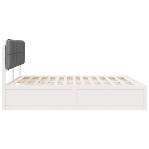 Estrutura de Cama de casal moderno com Cabeceira Estofada Cinzento-claro