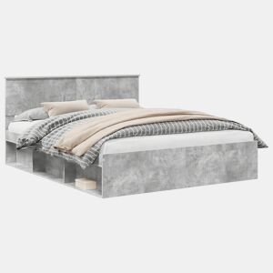 Estrutura de Cama de casal para adultos com cabeceira Concreto 160 x 200 cm