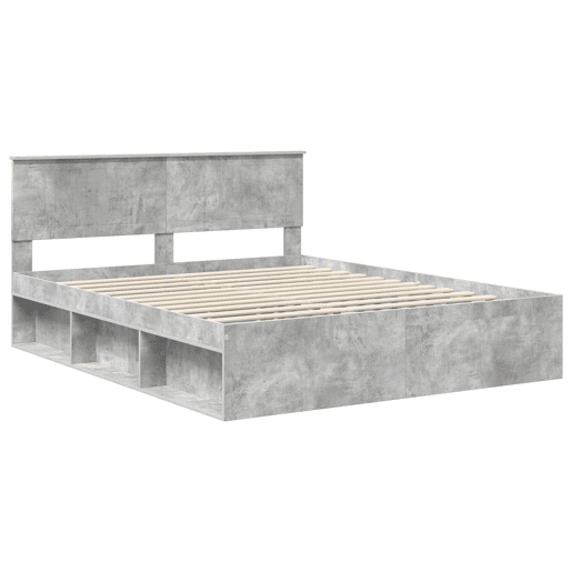 Estrutura de Cama de casal para adultos com cabeceira Concreto 160 x 200 cm