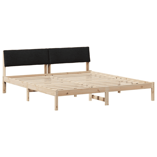 Estrutura da Cama de casal simple com cabeceira Castanho e preto 180 x 200 cm