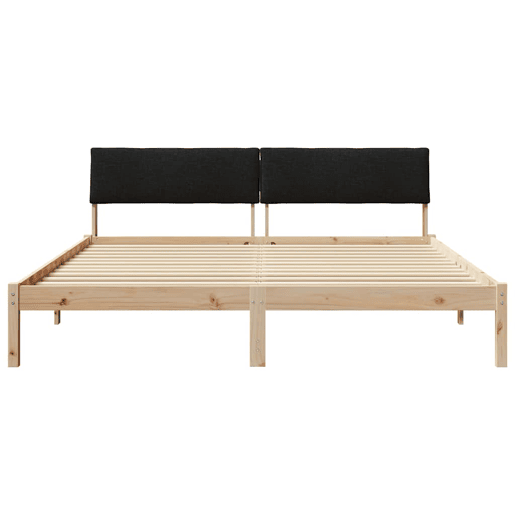 Estrutura da Cama de casal simple com cabeceira Castanho e preto 180 x 200 cm