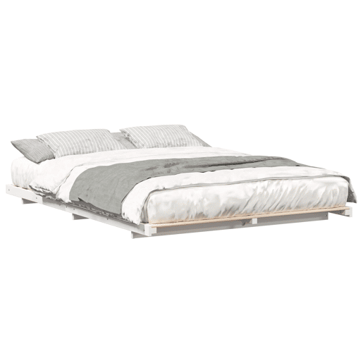 Estrutura de Cama de casal simple de chão simples e minimalista - Branco 140 x 220 cm