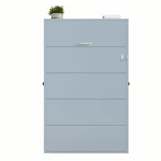 Cama dobrável Murphy de parede 90x200 - estrutura metálica e painel de madeira, fixação à parede com sistema de bloqueio, robusta e silenciosa, multifuncional - cinzenta Cama dobrável Murphy de parede 90x200 - estrutura metálica e painel de madeira, fixação à parede com sistema de bloqueio, robusta e silenciosa, multifuncional - cinzenta