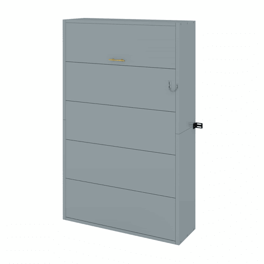 Cama dobrável Murphy de parede 90x200 - estrutura metálica e painel de madeira, fixação à parede com sistema de bloqueio, robusta e silenciosa, multifuncional - cinzenta Cama dobrável Murphy de parede 90x200 - estrutura metálica e painel de madeira, fixação à parede com sistema de bloqueio, robusta e silenciosa, multifuncional - cinzenta