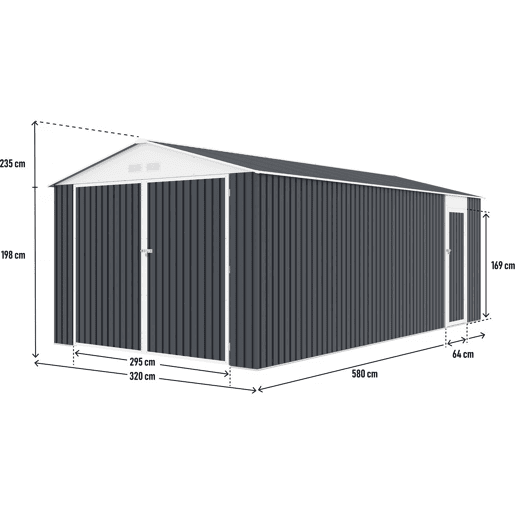Garagem metálica Houston 18,56m² - Antracite