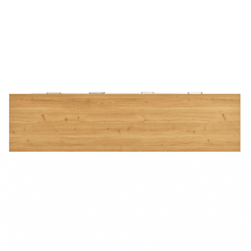 Aparador moderno 160x40x77cm - Com amplo espaço de armazenamento, iluminação LED, 2 portas, 4 gavetas, prateleira de vidro - Natural