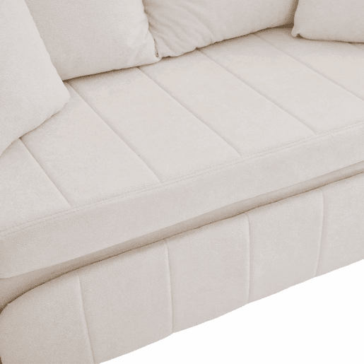 Sofá-cama multifuncional de tecido para 2 pessoas - extensível e dobrável, com bolsos nos braços, porta-carregador USB e porta-copos - chenille bege