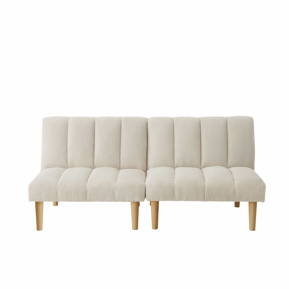 Sofá 2 plazas 167 cm - plegable con respaldo ajustable en 3 posiciones, ahorro de espacio, moderno para salón y oficina - beige