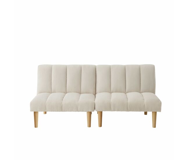 Sofá 2 plazas 167 cm - plegable con respaldo ajustable en 3 posiciones, ahorro de espacio, moderno para salón y oficina - beige