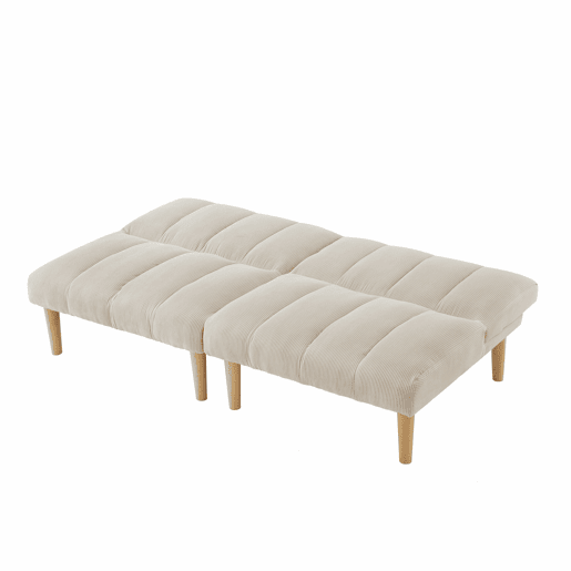 Sofá de 2 lugares, 167 cm - dobrável com encosto ajustável em 3 posições, economiza espaço, moderno para a sala de estar e o escritório - bege