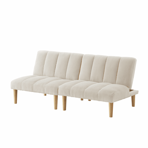 Sofá de 2 lugares, 167 cm - dobrável com encosto ajustável em 3 posições, economiza espaço, moderno para a sala de estar e o escritório - bege