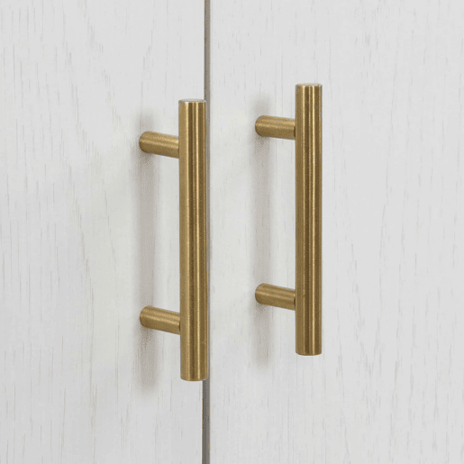 Aparador moderno - com 4 portas, prateleiras ajustáveis e grande capacidade, design elegante em MDF com pés metálicos - branco e dourado