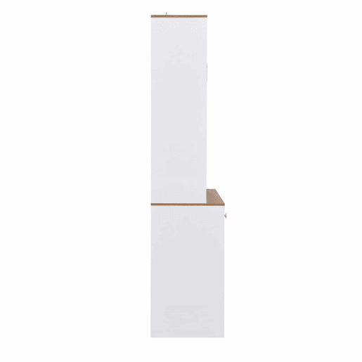 Aparador, armário alto 94,5x30x175,5 cm - design em madeira branca - para sala de estar e sala de jantar
