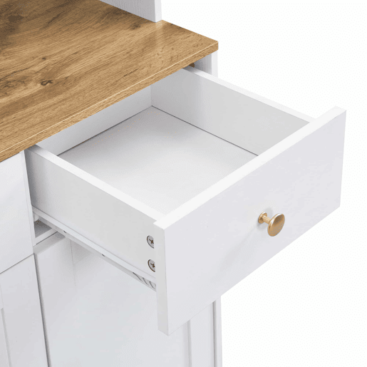 Aparador, armário alto 94,5x30x175,5 cm - design em madeira branca - para sala de estar e sala de jantar