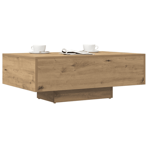 Mesa de Centro, Mesa baixa, 85x55x31 cm deriv. madeira carvalho artisiano