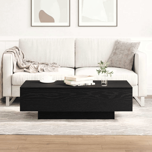 Mesa de Centro, Mesa baixa, Carvalho Preto 100 x 49,5 x 31 cm