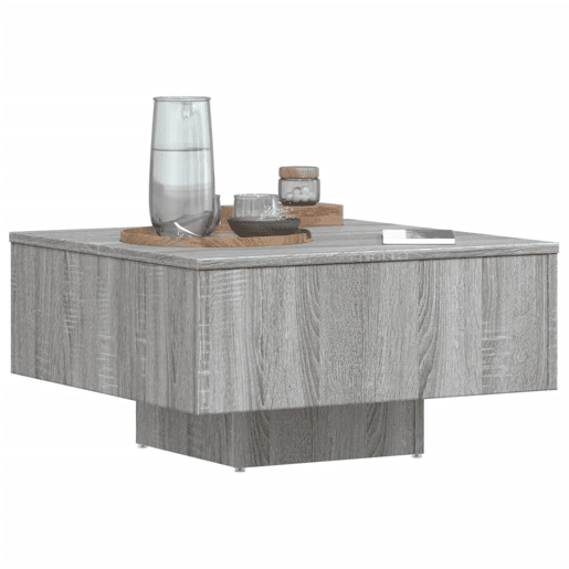 Mesa de Centro, Mesa baixa, 60x60x31,5 cm derivados de madeira cinza sonoma