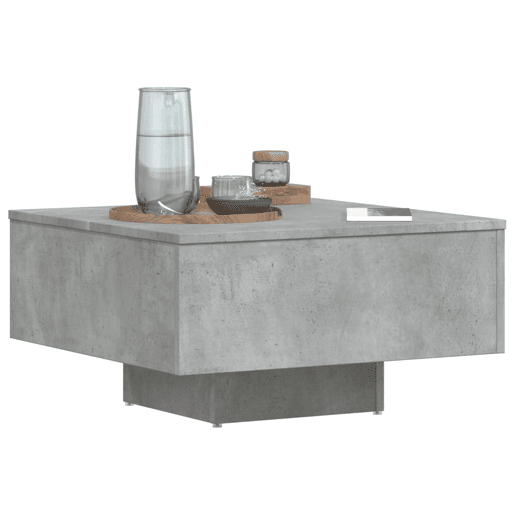 Mesa de Centro, Mesa baixa, 60x60x31,5 cm derivados de madeira cinza cimento