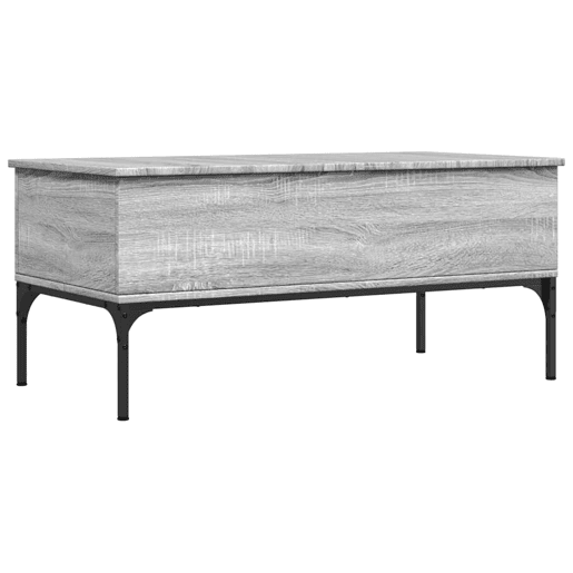Mesa de Centro, Mesa baixa, 100x50x45cm derivados madeirametal cinza sonoma