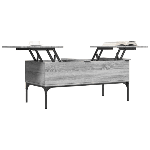 Mesa de Centro, Mesa baixa, 100x50x45cm derivados madeirametal cinza sonoma